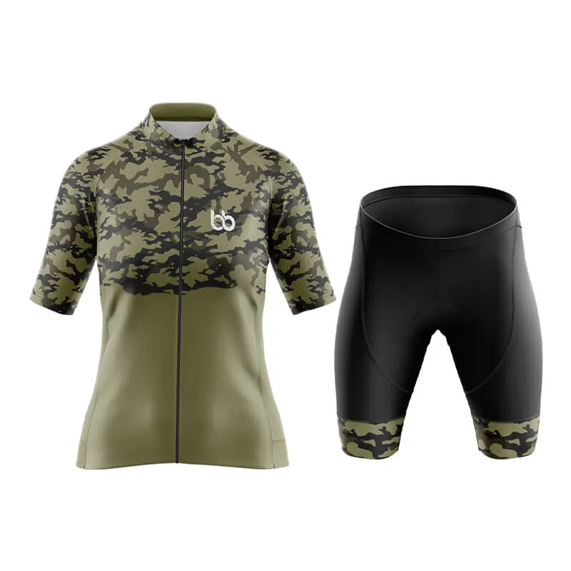 Camouflage Neck Aero Cycling Kit (V1) (Green)