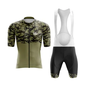 Camouflage Neck Aero Cycling Kit (V1) (Green)