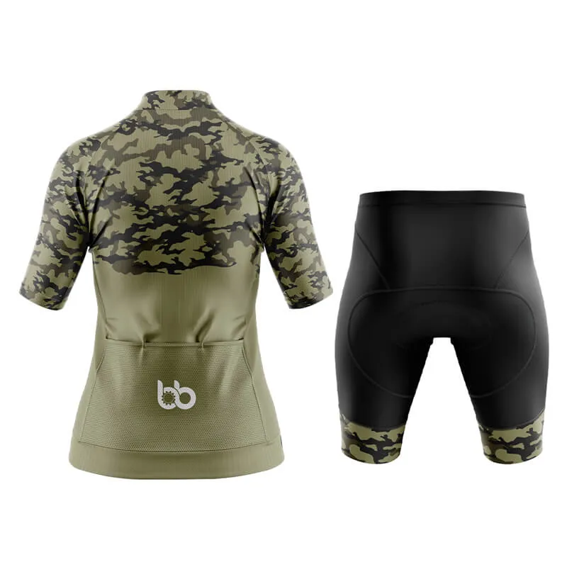 Camouflage Neck Aero Cycling Kit (V1) (Green)