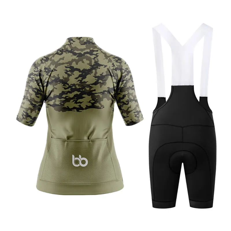 Camouflage Neck Aero Cycling Kit (V1) (Green)