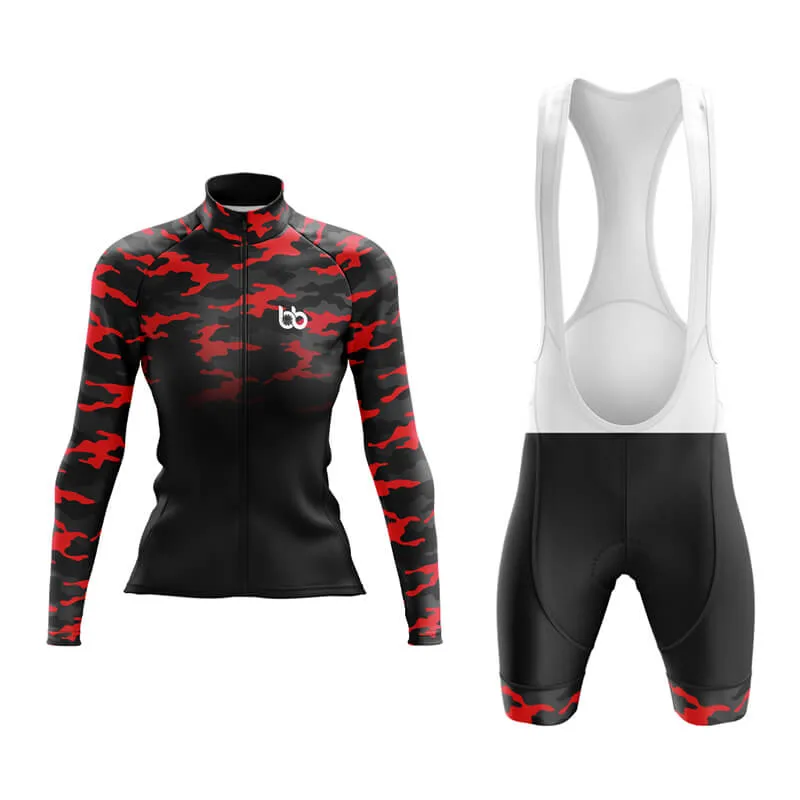 Camouflage Neck Aero Cycling Kit (V3) (Red-Black)