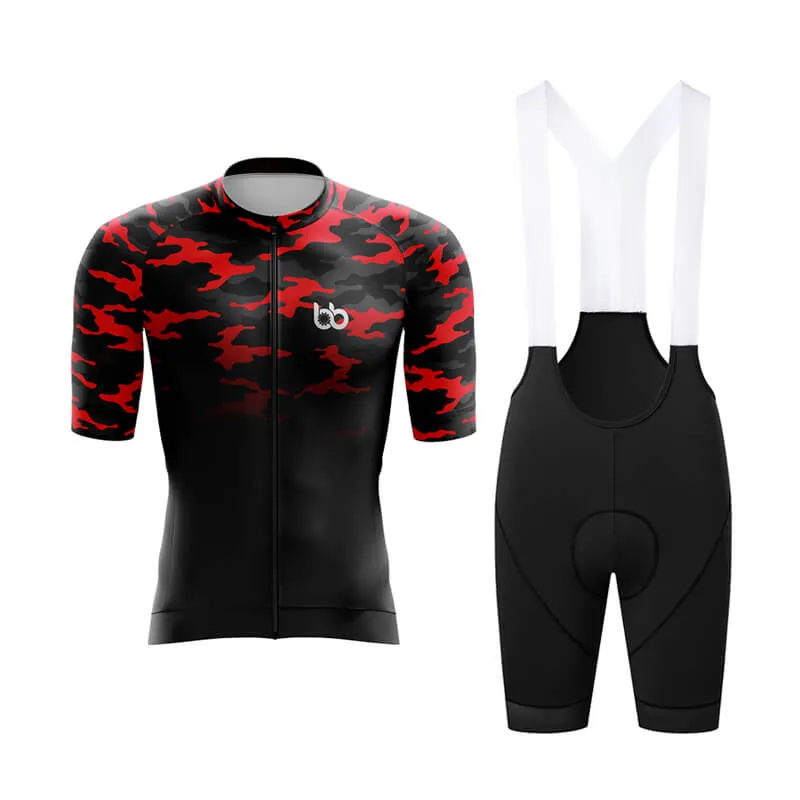 Camouflage Neck Aero Cycling Kit (V3) (Red-Black)