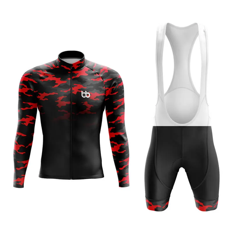 Camouflage Neck Aero Cycling Kit (V3) (Red-Black)