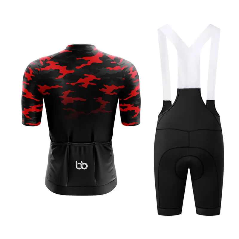 Camouflage Neck Aero Cycling Kit (V3) (Red-Black)