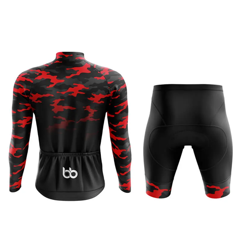 Camouflage Neck Aero Cycling Kit (V3) (Red-Black)