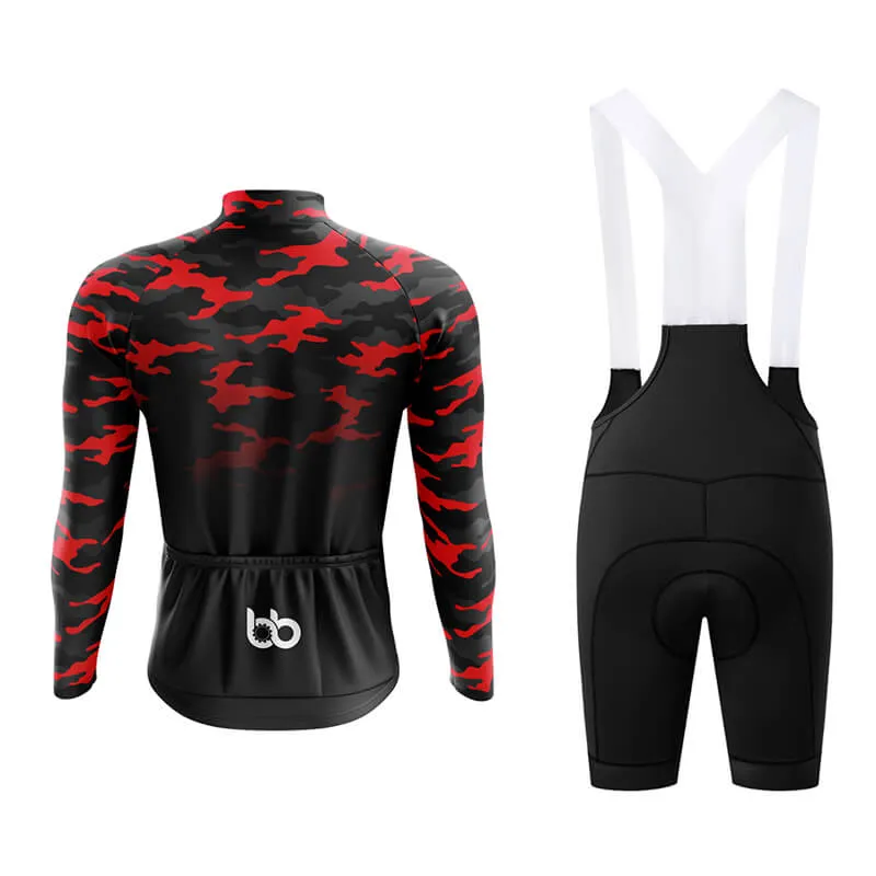 Camouflage Neck Aero Cycling Kit (V3) (Red-Black)