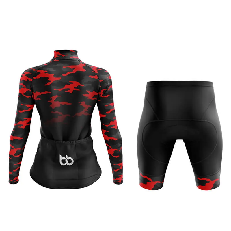 Camouflage Neck Aero Cycling Kit (V3) (Red-Black)