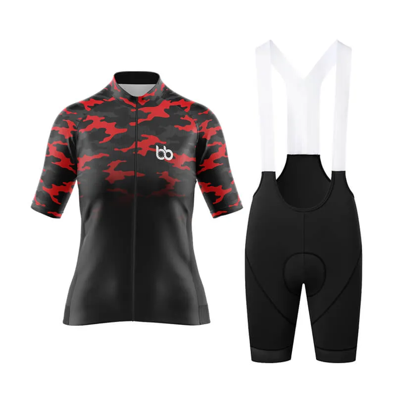 Camouflage Neck Aero Cycling Kit (V3) (Red-Black)