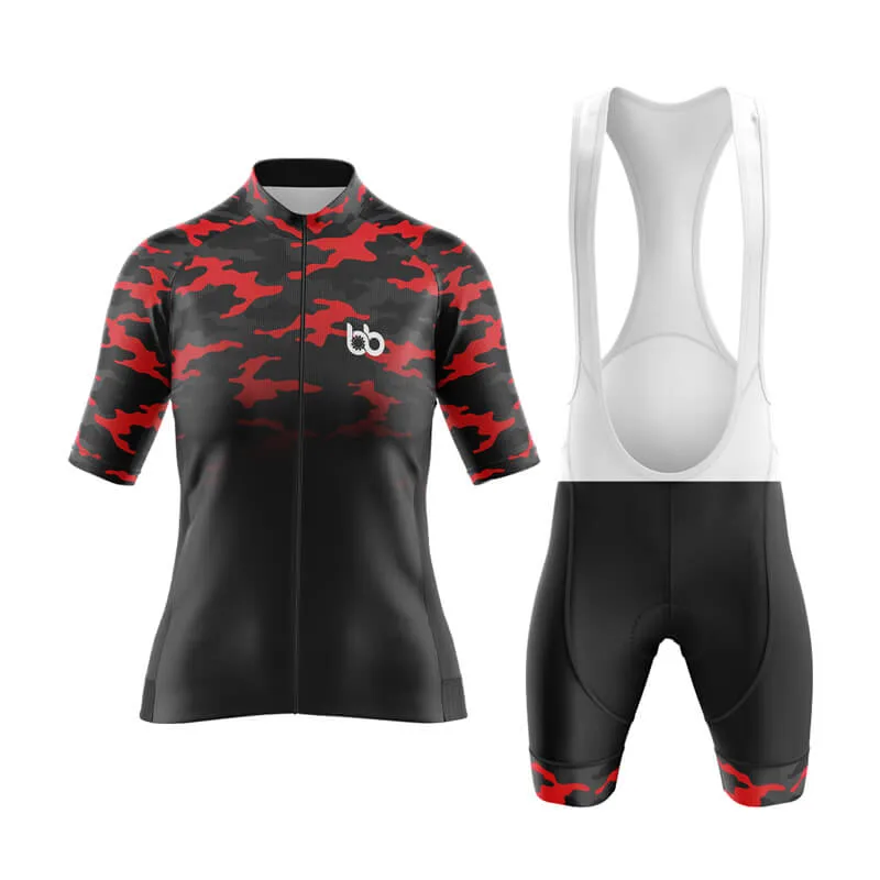 Camouflage Neck Aero Cycling Kit (V3) (Red-Black)