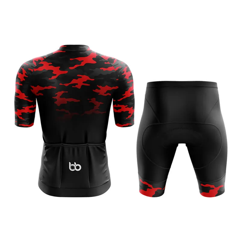 Camouflage Neck Aero Cycling Kit (V3) (Red-Black)