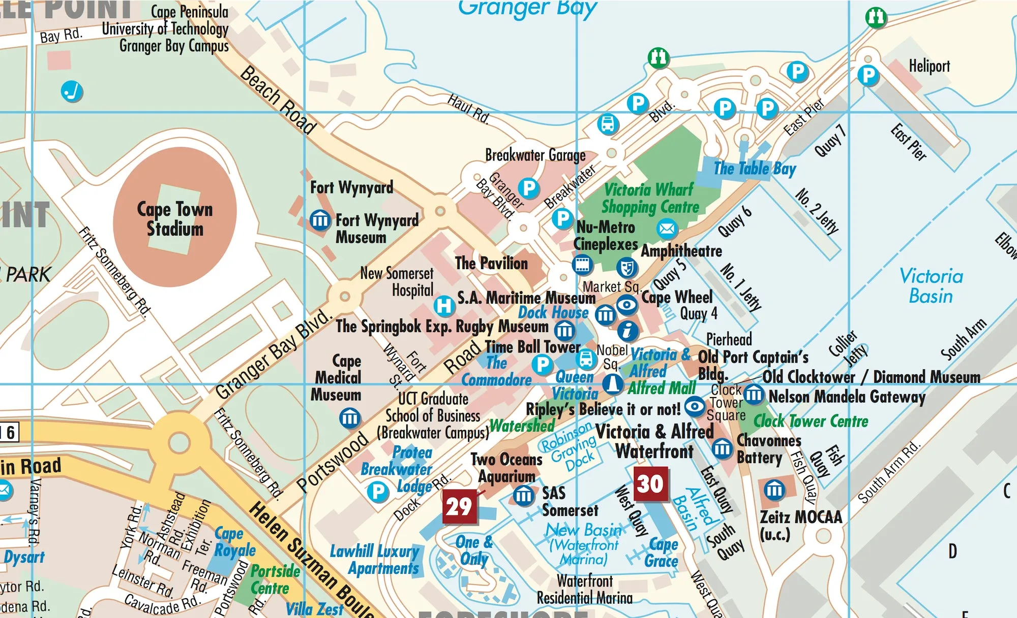 Cape Town Borch Folded Laminated Map