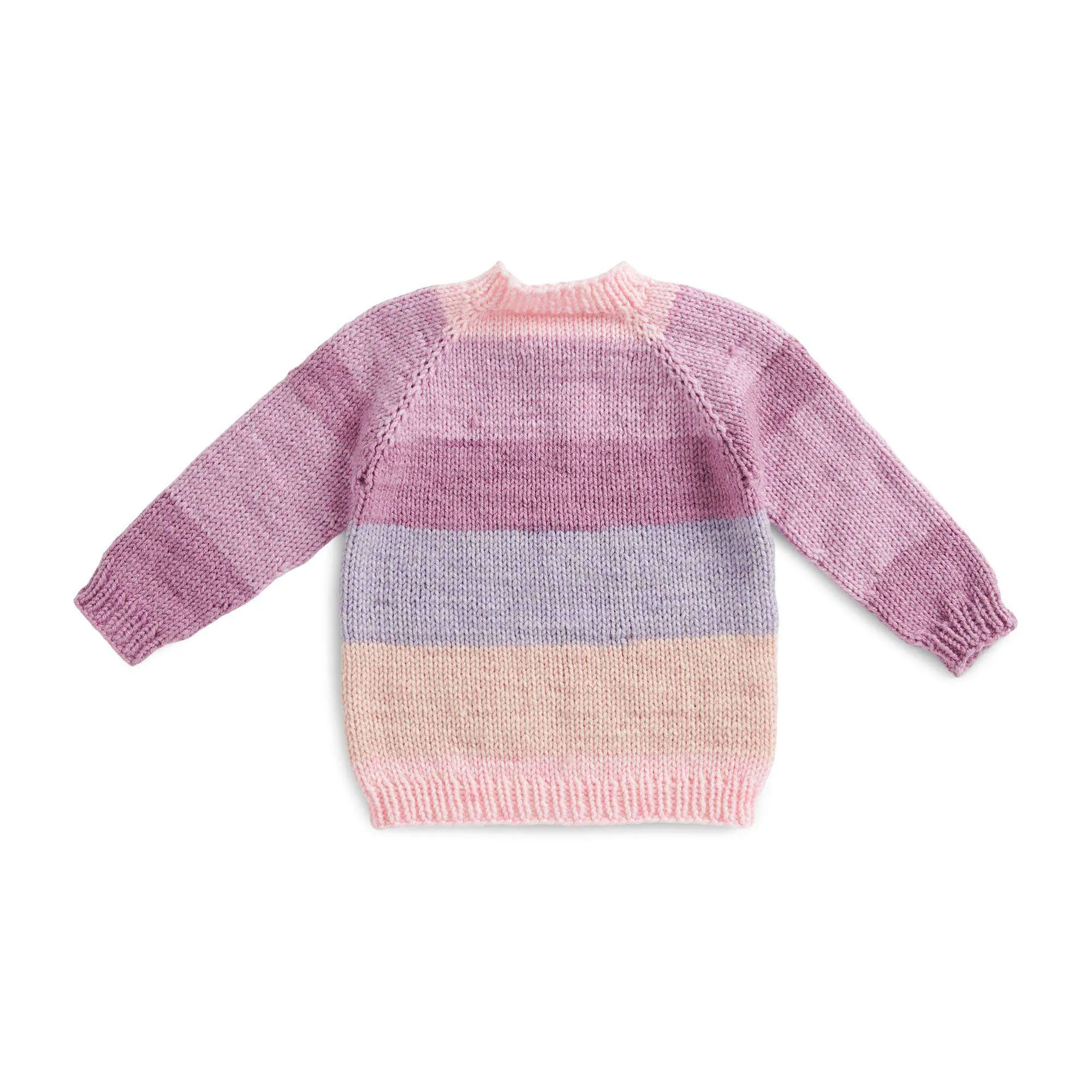 Caron Baby Cakes Top Down Knit Pullover With Embroidered Name