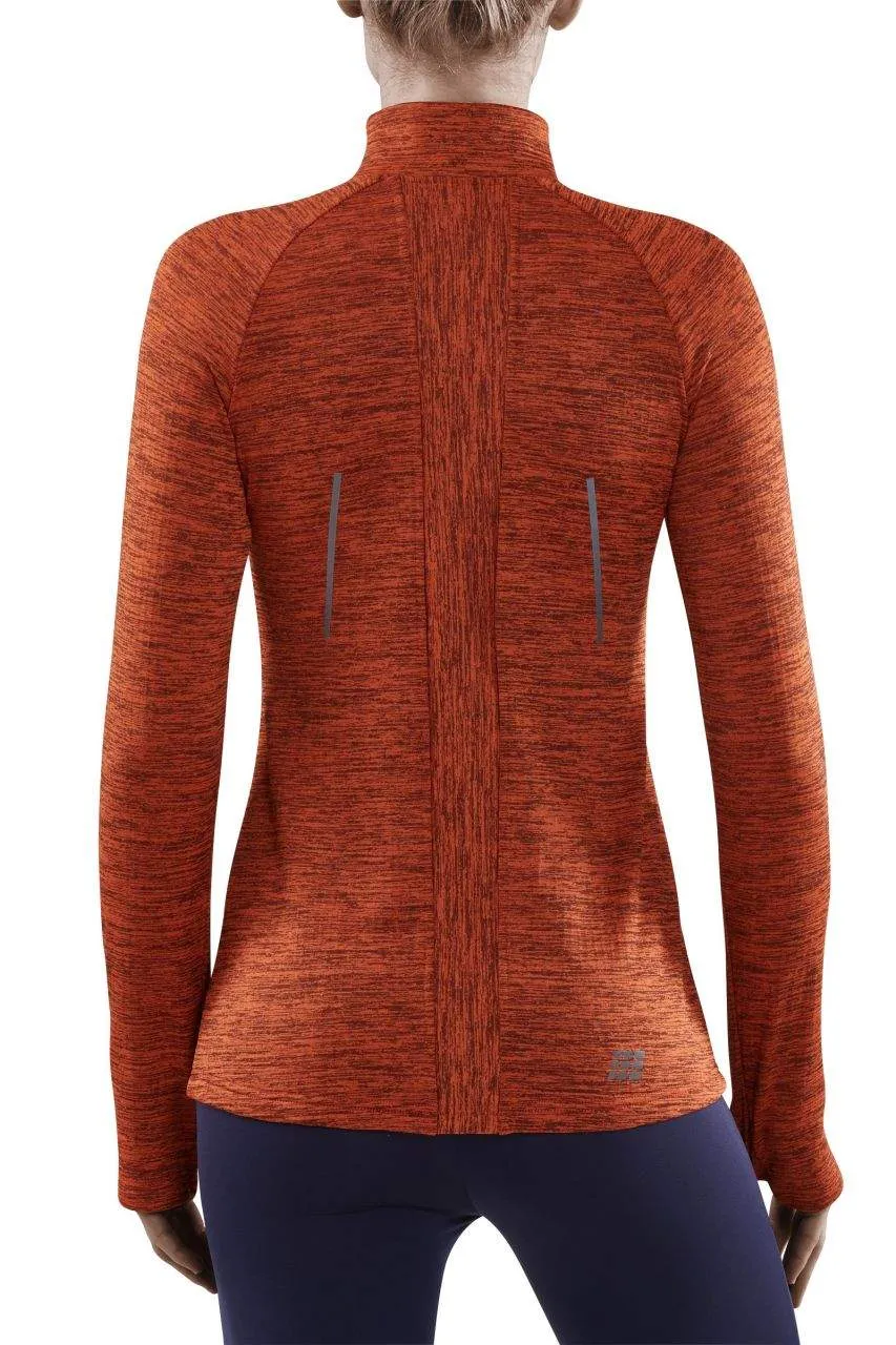 CEP | Winter Run Quarter Zip Pullover | Women's | Dark Orange Melange