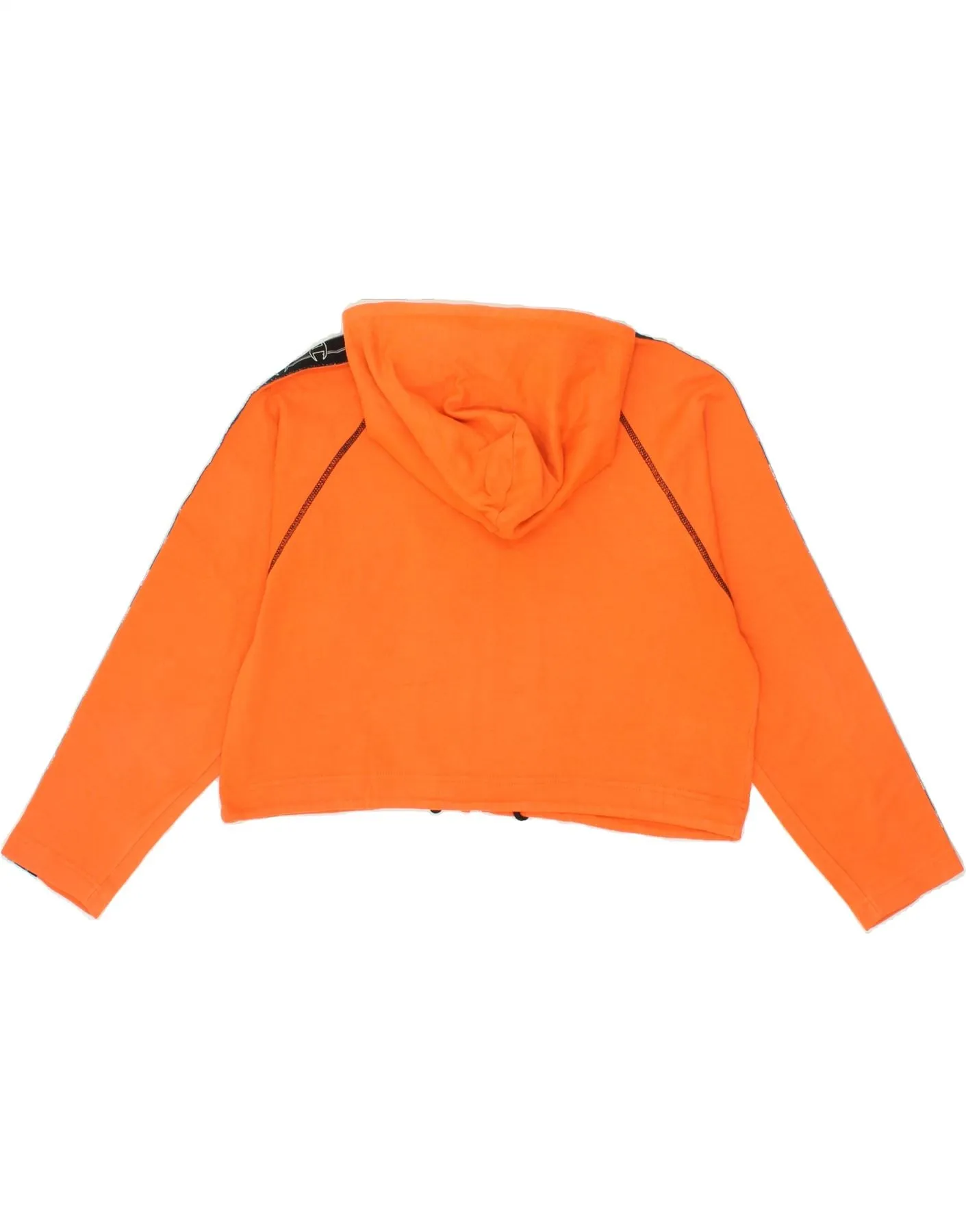 CHAMPION Womens Oversized Crop Zip Hoodie Sweater UK 10 Small Orange