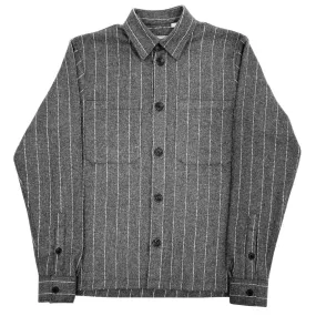 Charcoal Stripe Cotton Wool Overshirt