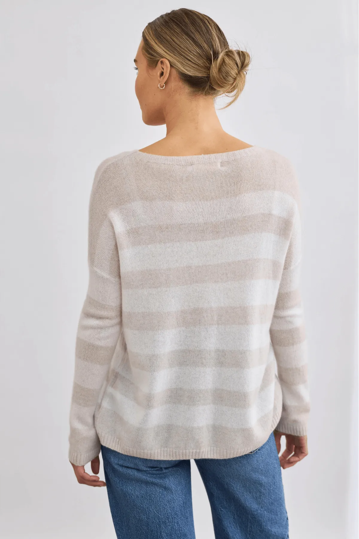 CHARLY STRIPED SWEATER ALABASTER/IVORY