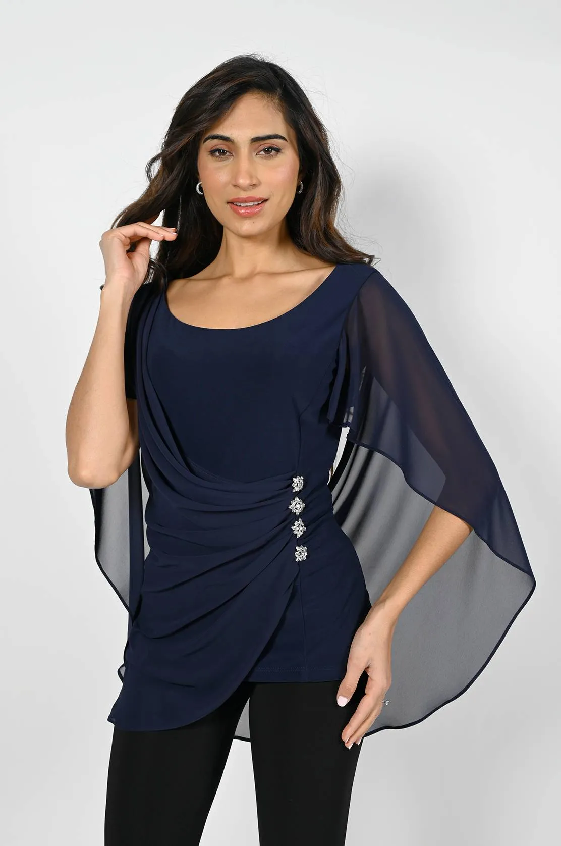 CHIFFON CAPE TOP