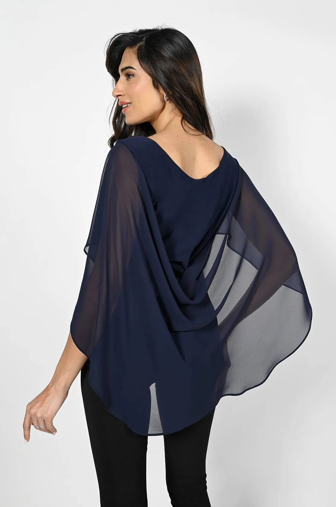 CHIFFON CAPE TOP