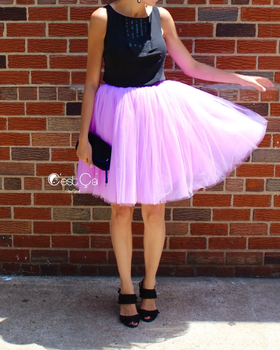 Clarisa Lilac Tulle Skirt - Midi