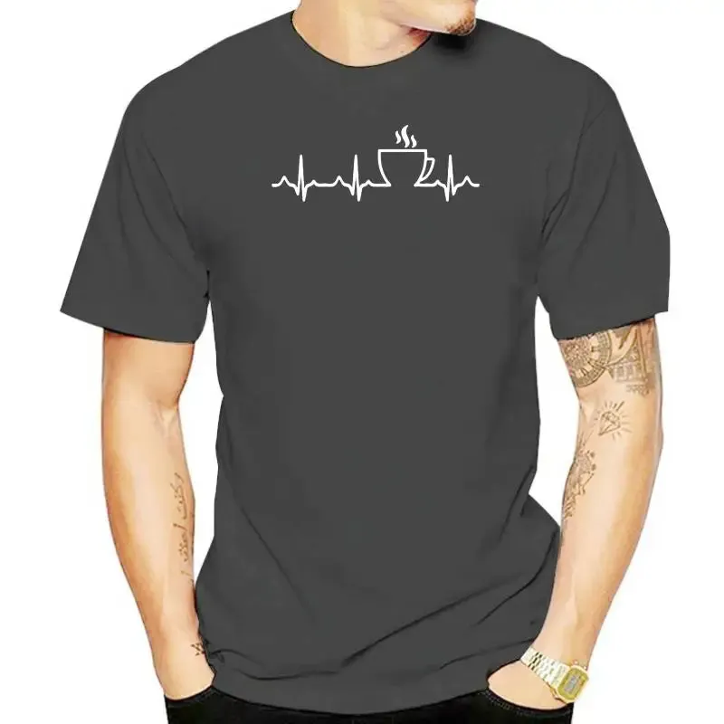 Coffee Heartbeat Men’s T-Shirt – For the Caffeine-Obsessed Heartbeat of Life