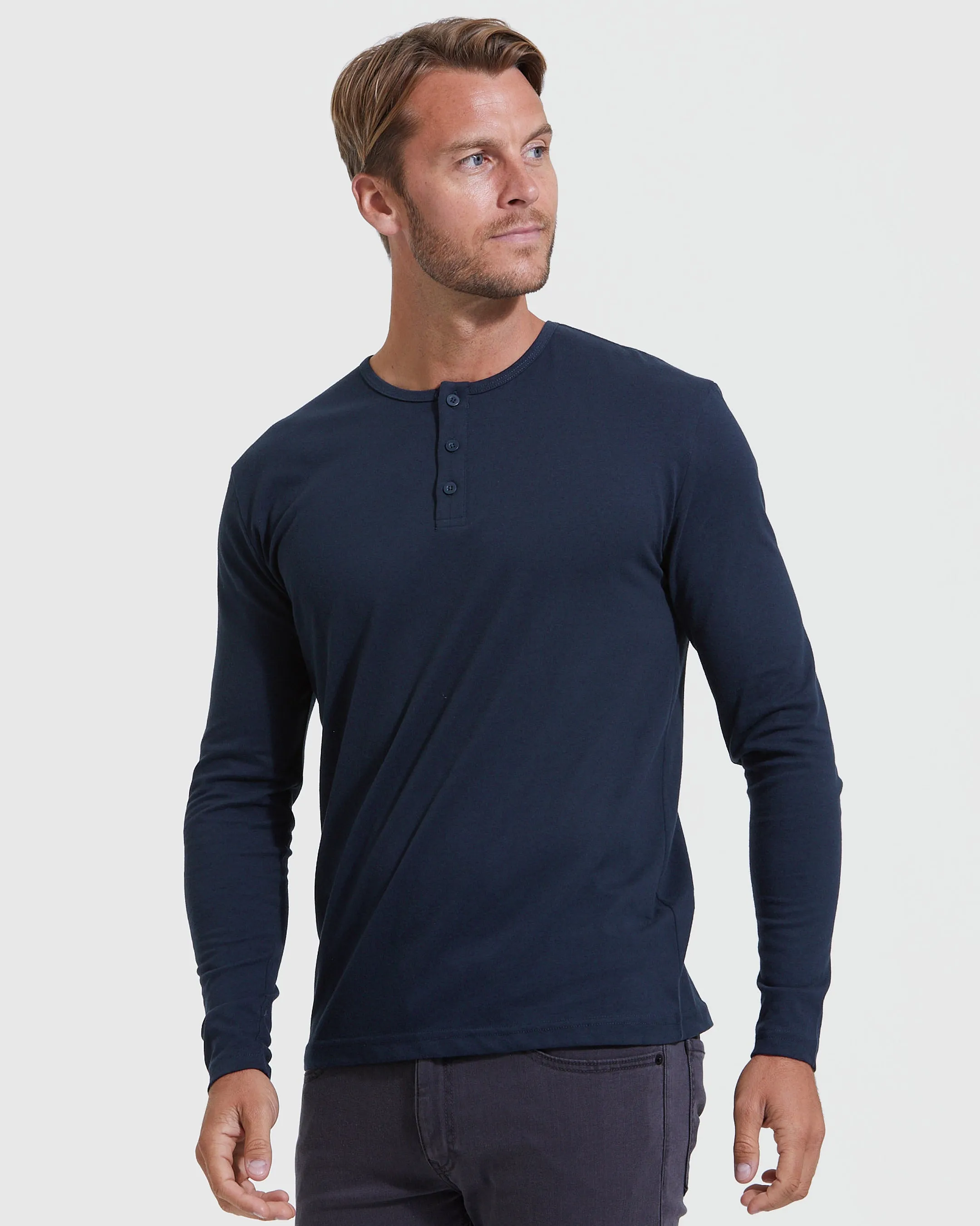 Core Color Long Sleeve Henley 6-Pack