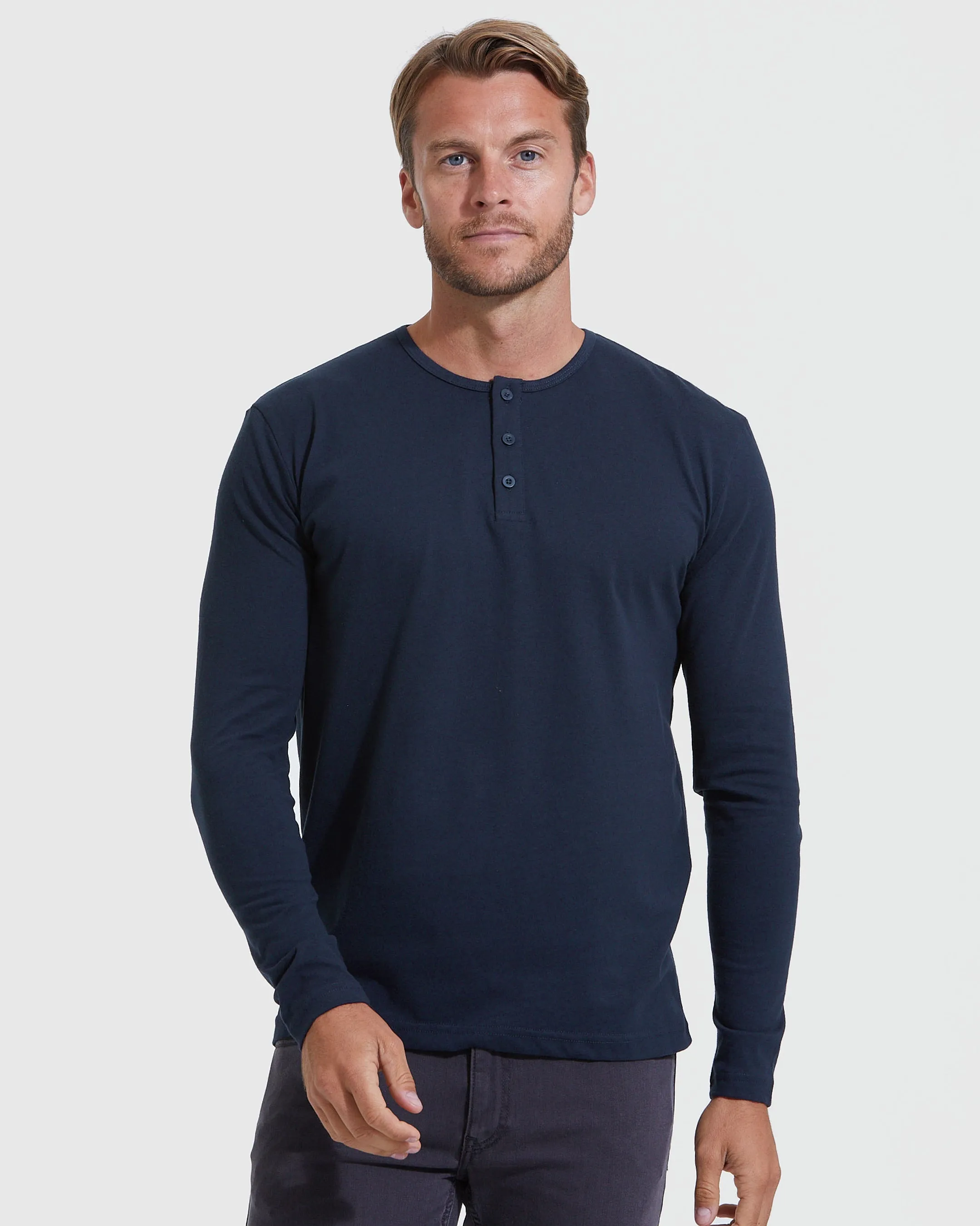 Core Color Long Sleeve Henley 6-Pack