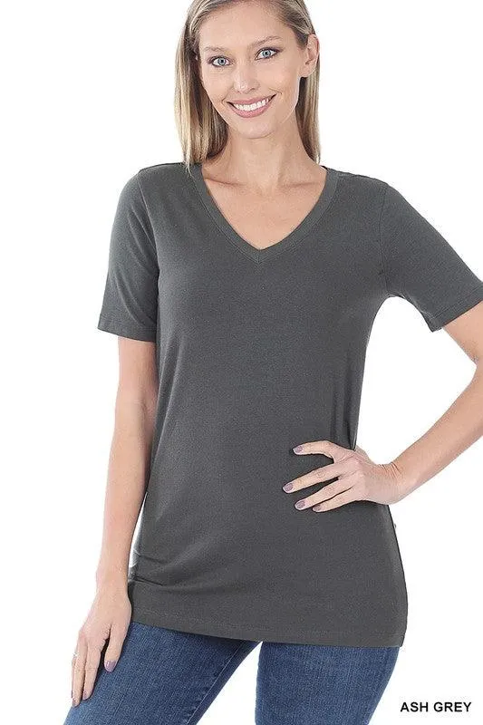 Cotton V-Neck Short Sleeve T-Shirt