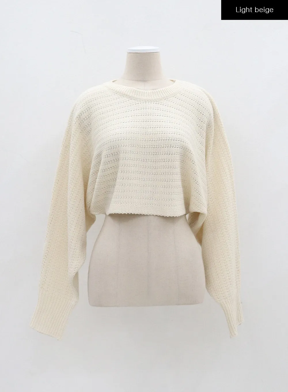 Cut Out Back Tie Detail Cropped Sweater BJ311