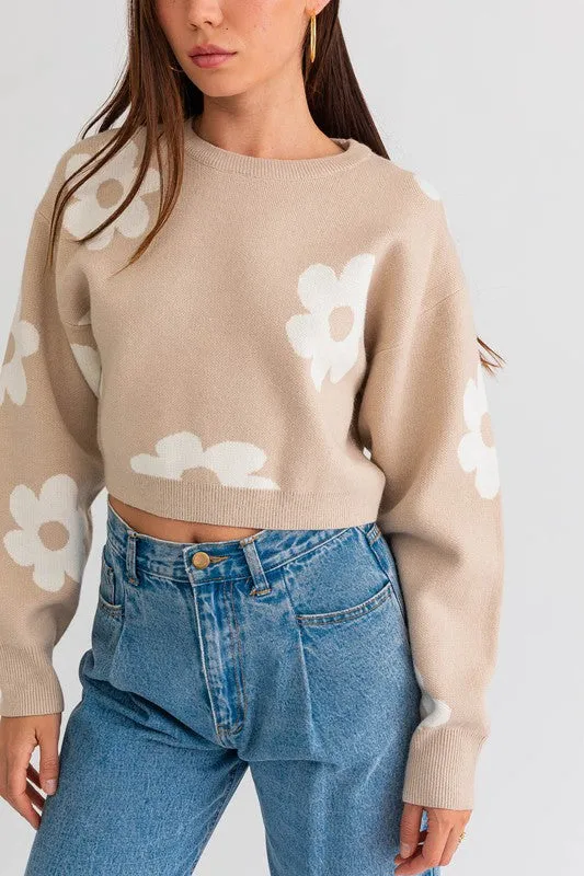 Daisy Days Crop Sweater