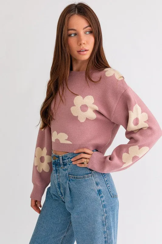 Daisy Days Crop Sweater