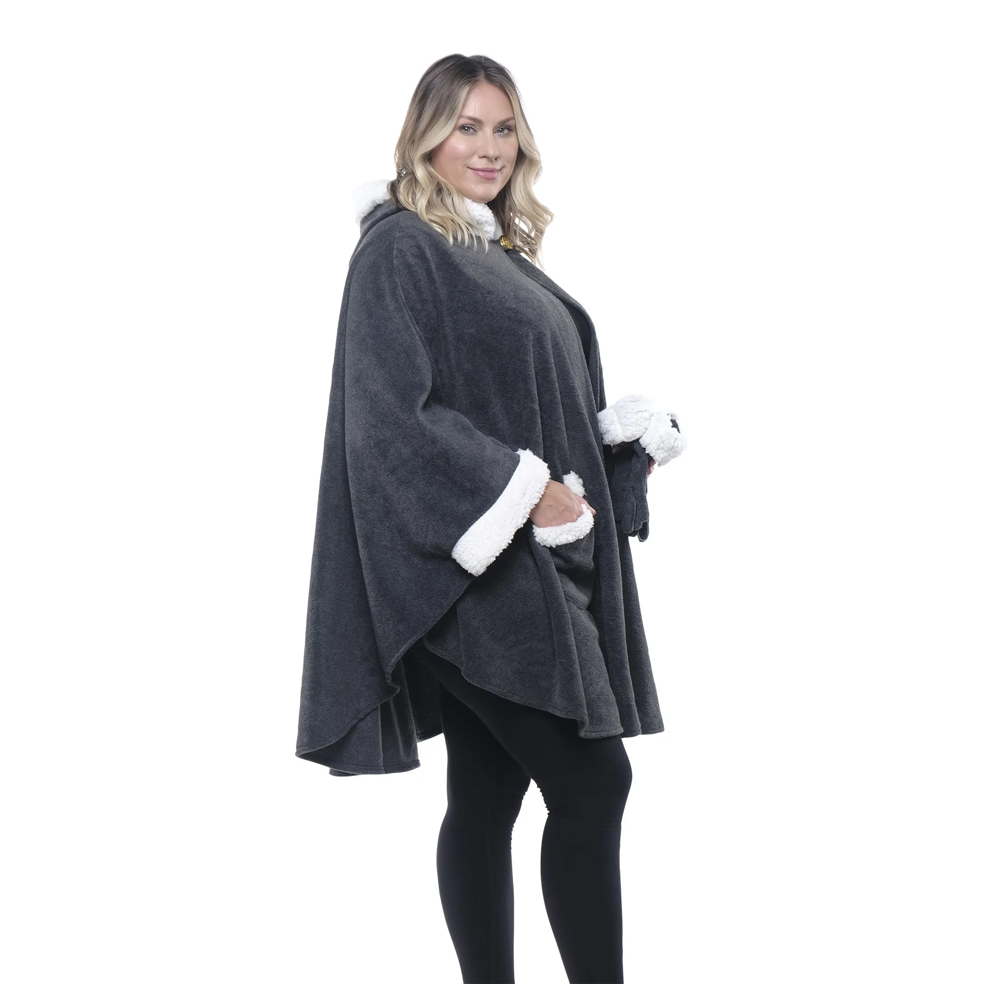 Daisy Sherpa Trimmed Cozy Coat and Glove Set