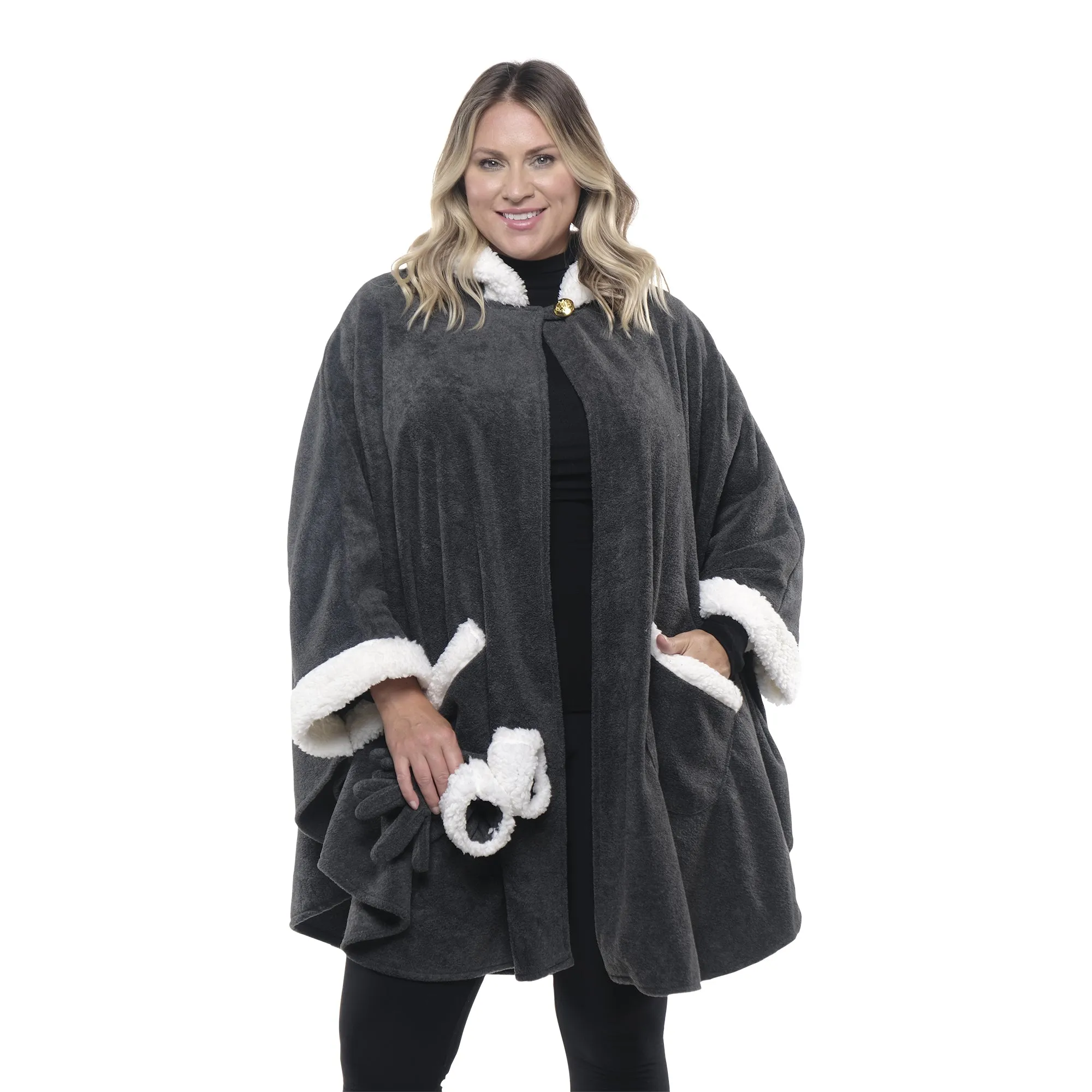 Daisy Sherpa Trimmed Cozy Coat and Glove Set