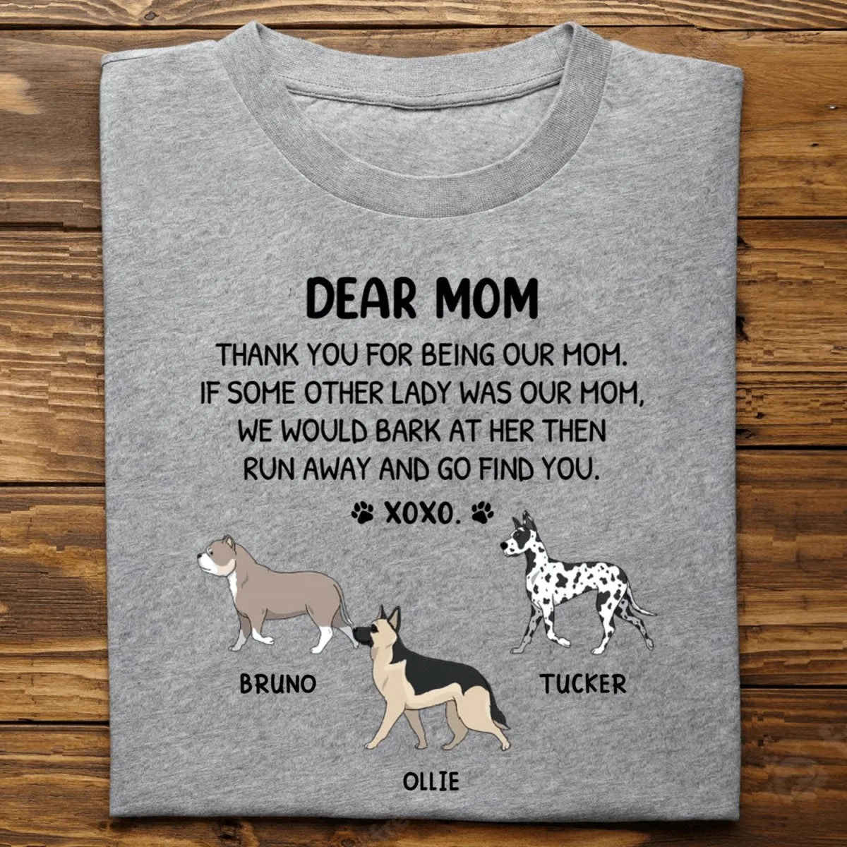 Dog Lovers - Dear Mom Xoxo - Personalized Unisex T-Shirt