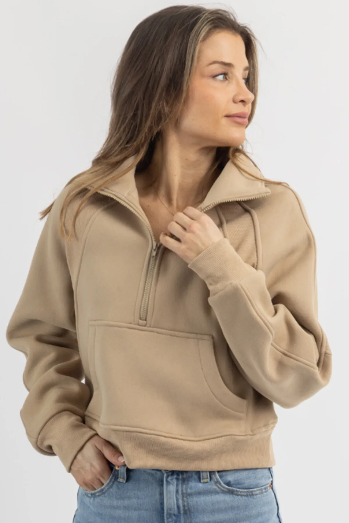 DOVE OAT HALF-ZIP PULLOVER