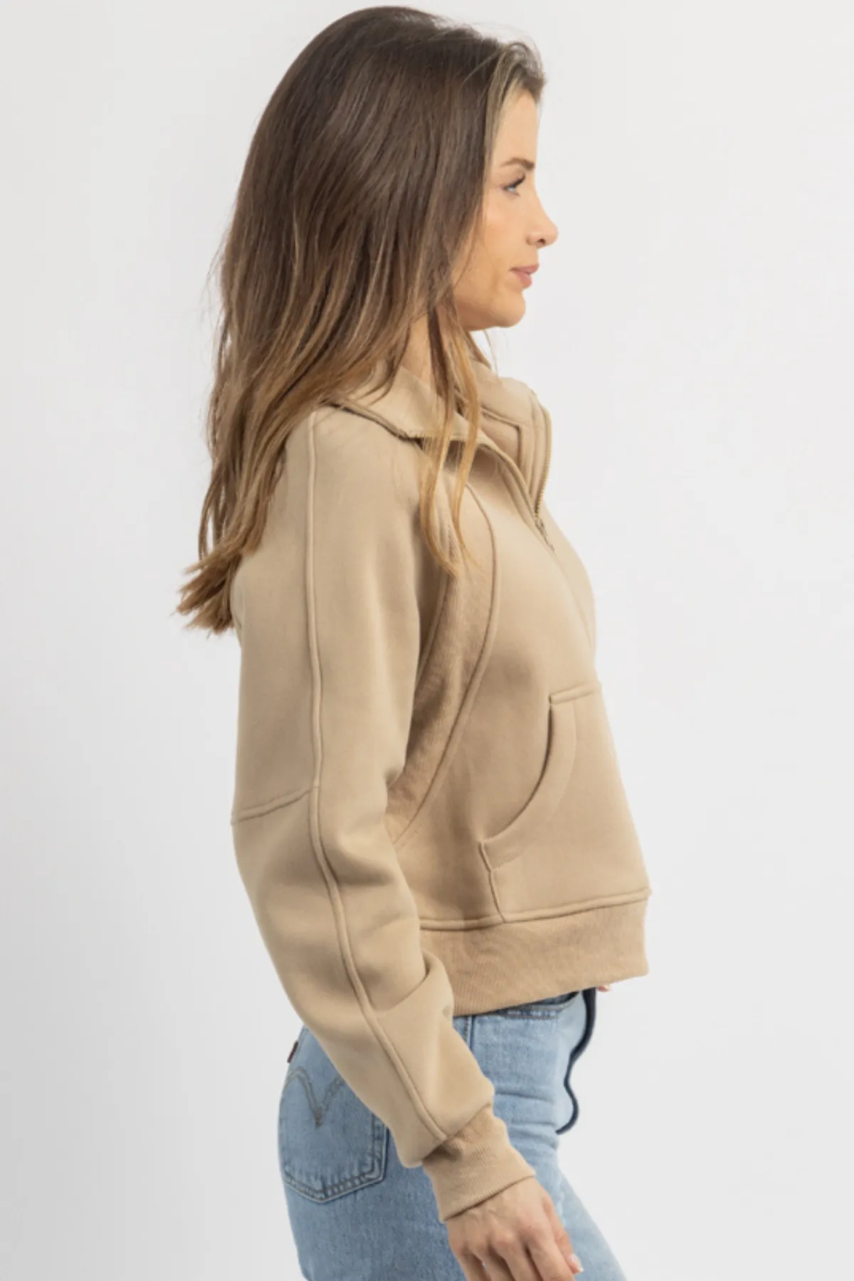 DOVE OAT HALF-ZIP PULLOVER