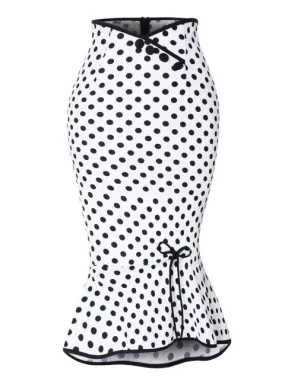 Dreamy Dot Button Up Flounce Skirt