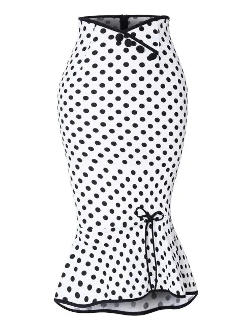 Dreamy Dot Button Up Flounce Skirt