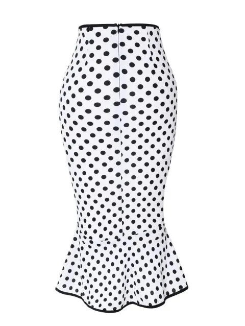 Dreamy Dot Button Up Flounce Skirt