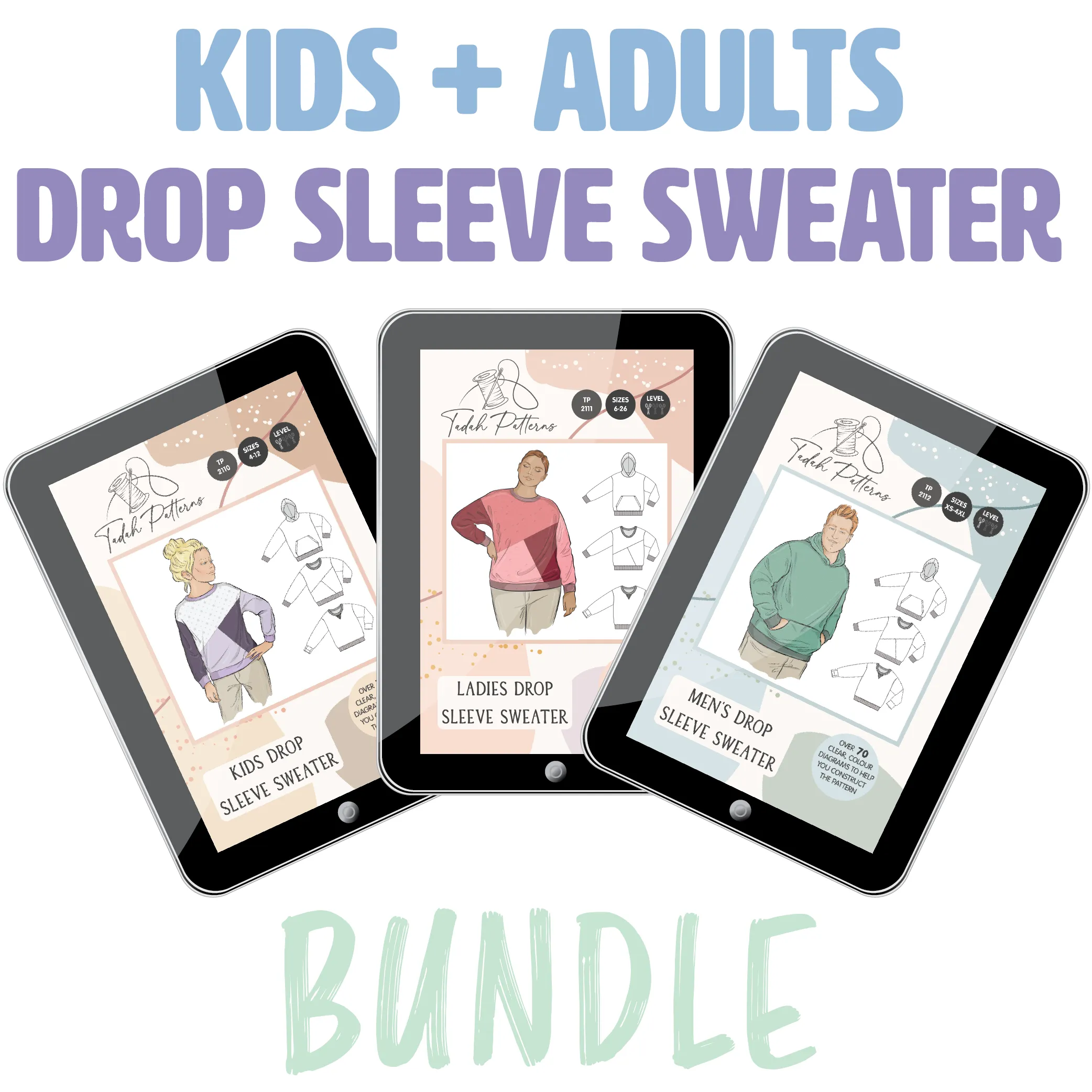 Drop Sleeve Sweater Kids   Ladies   Mens BUNDLE