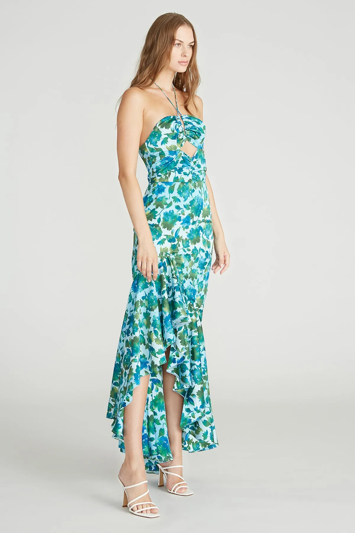 Edie High Low Tie Neck Gown