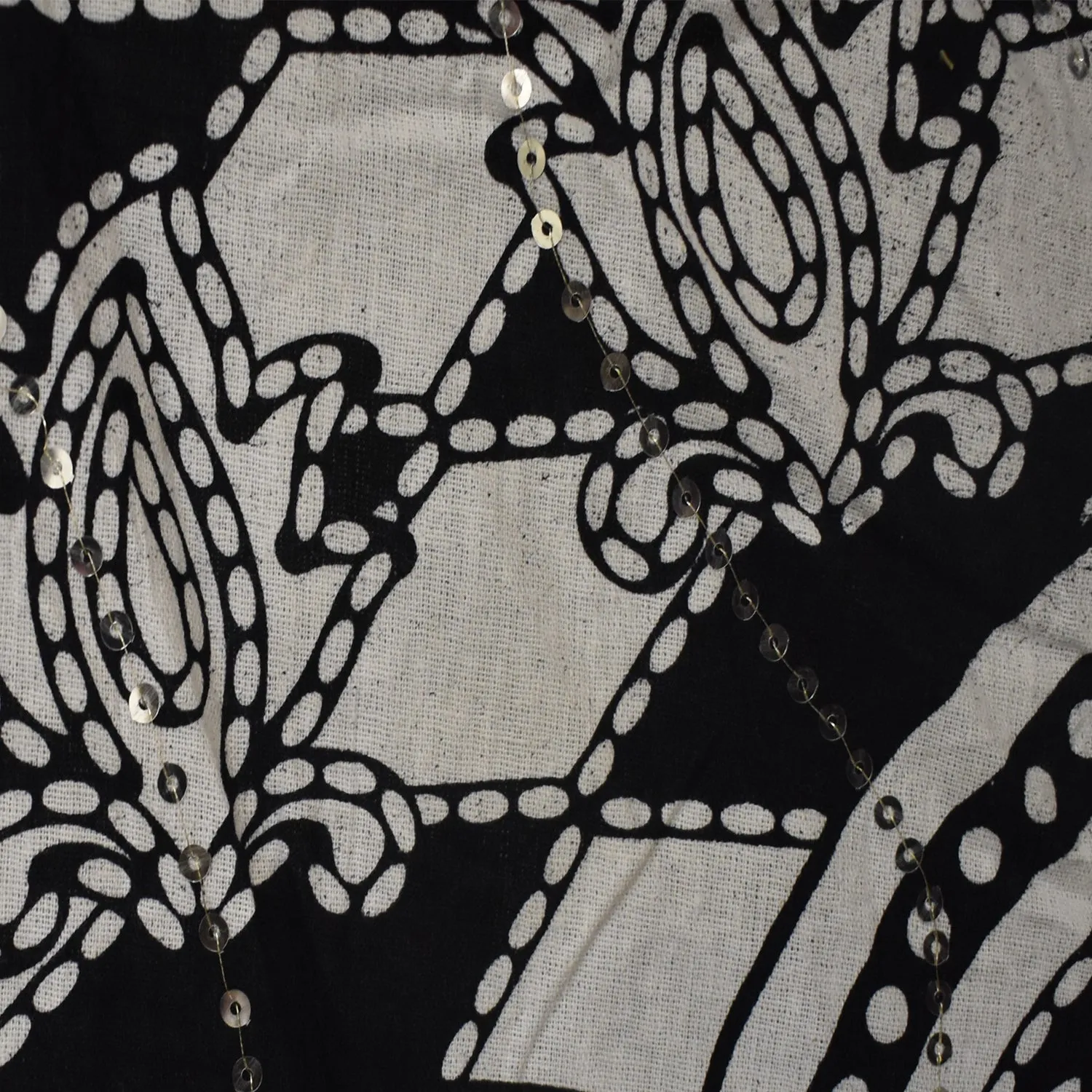 Elephant Pattern Black Long Cotton Skirt