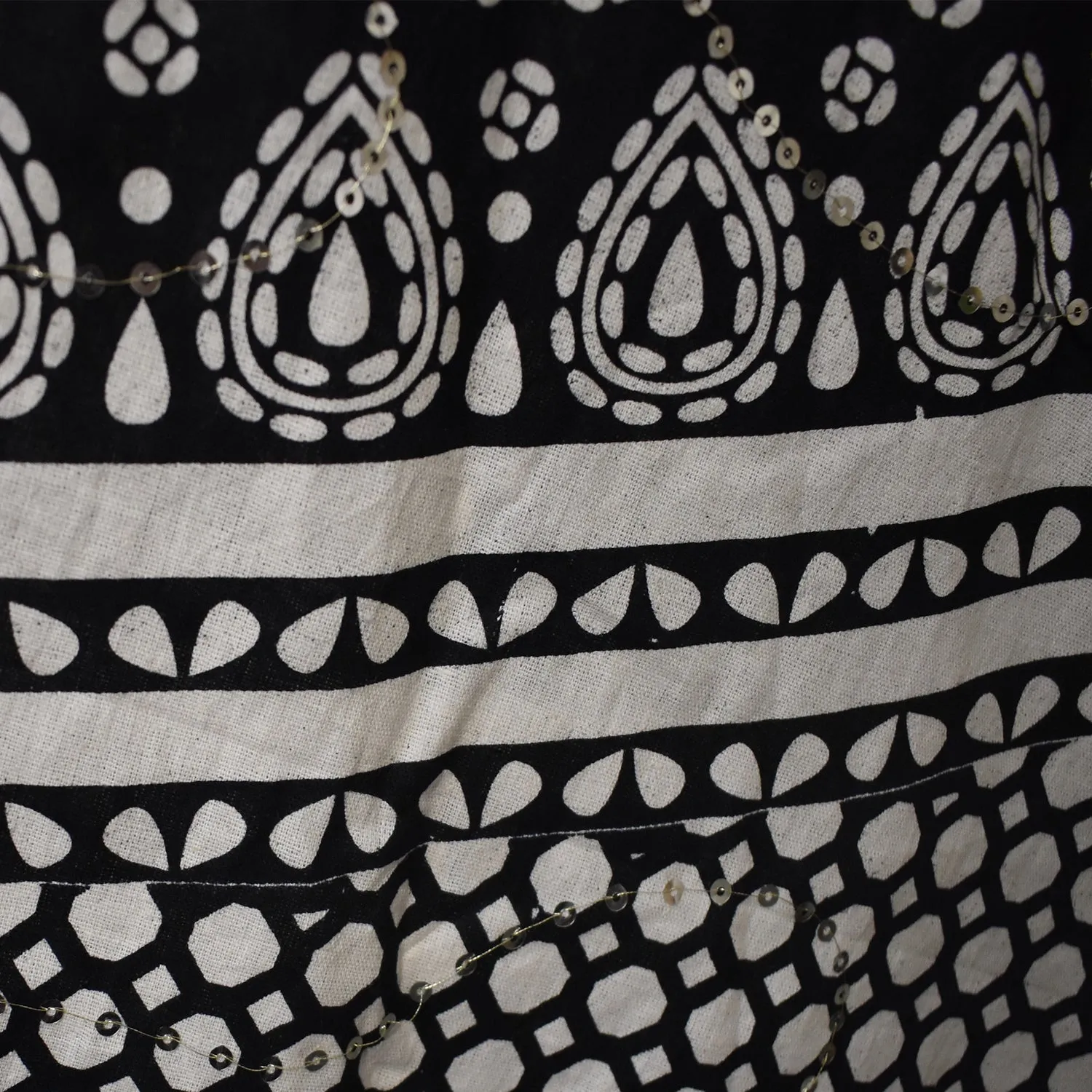 Elephant Pattern Black Long Cotton Skirt