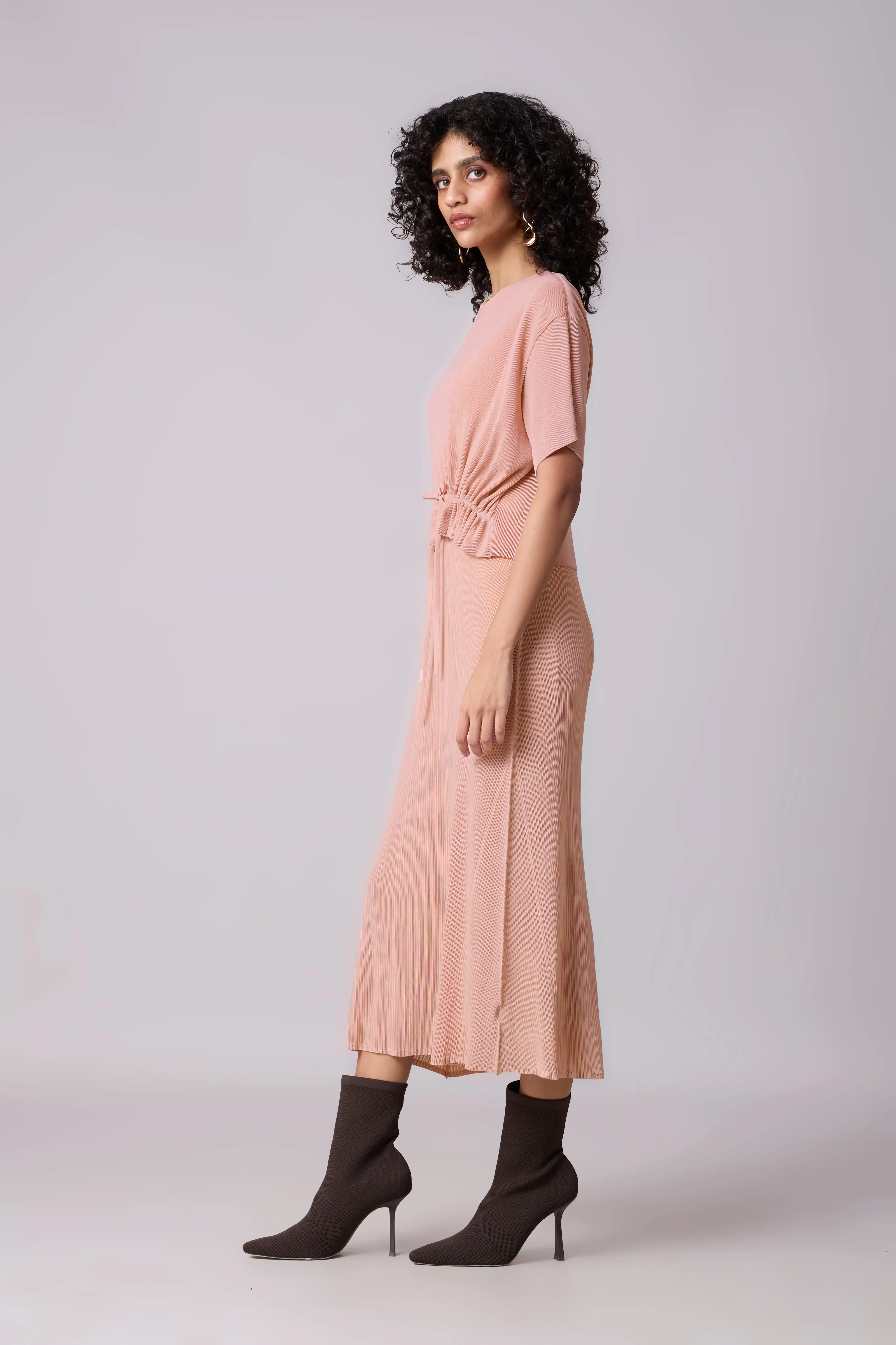 Elsie Cape Dress - Pink