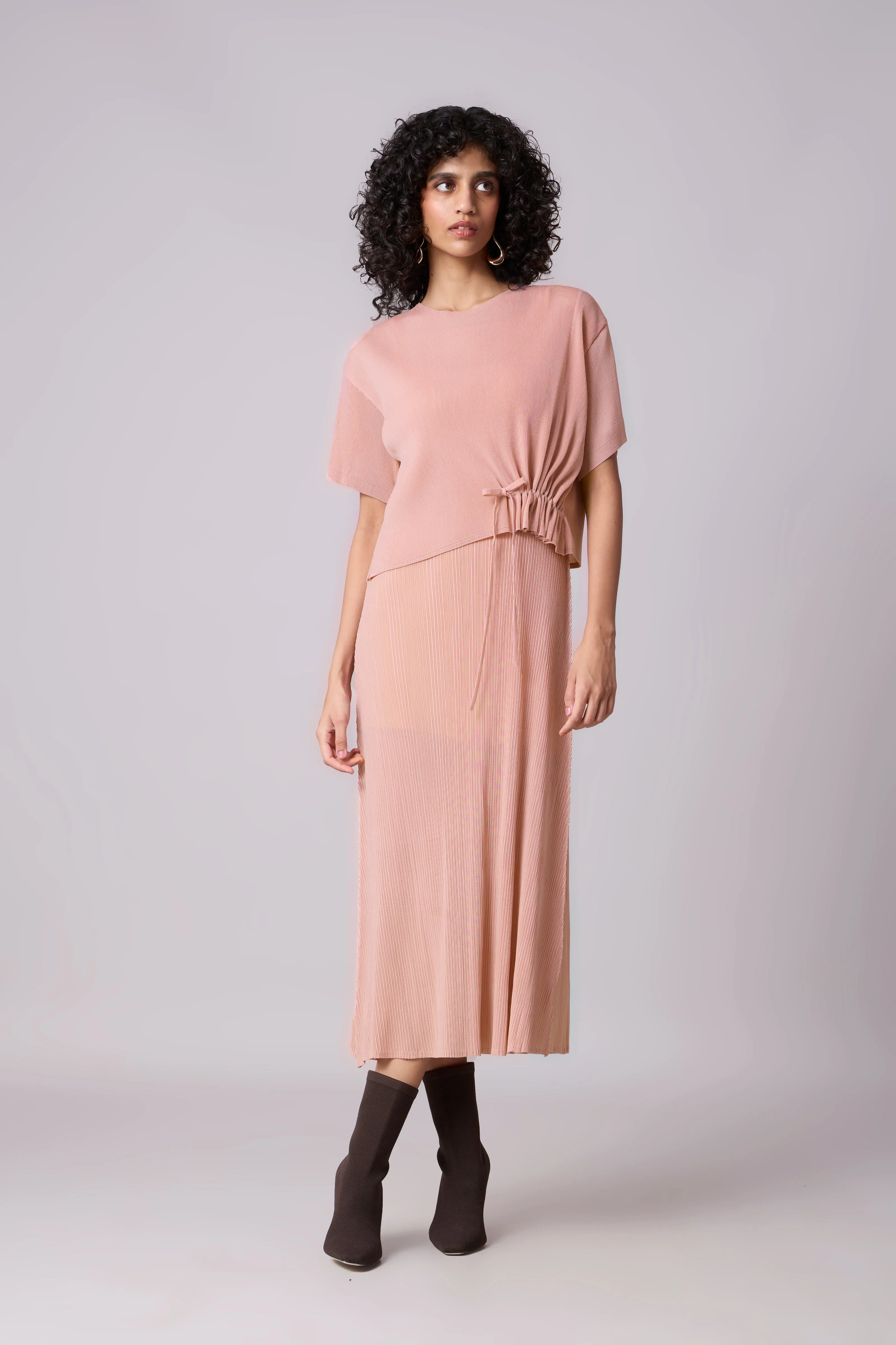 Elsie Cape Dress - Pink