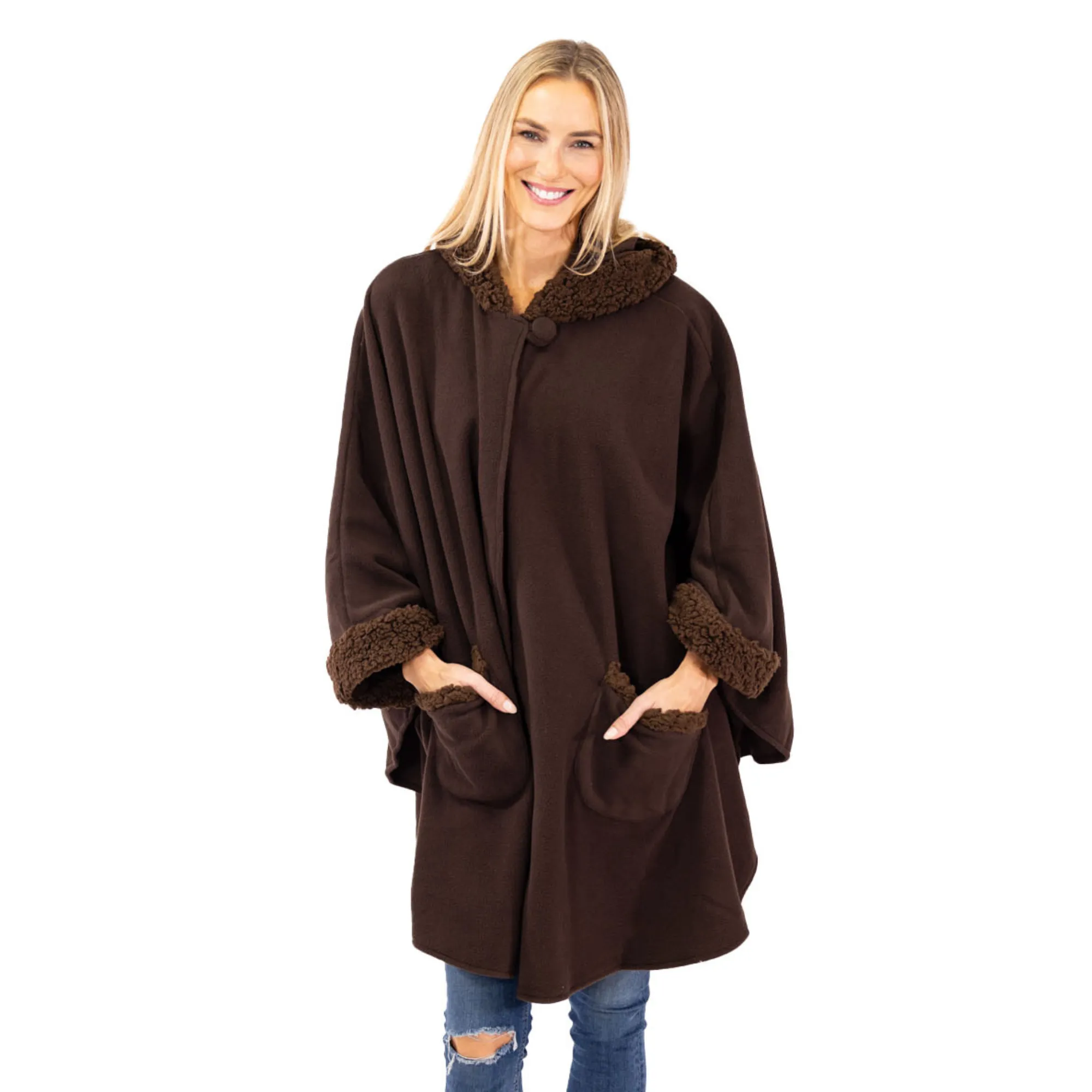 Emily Sherpa Trimmed Cozy Coat and Glove Set