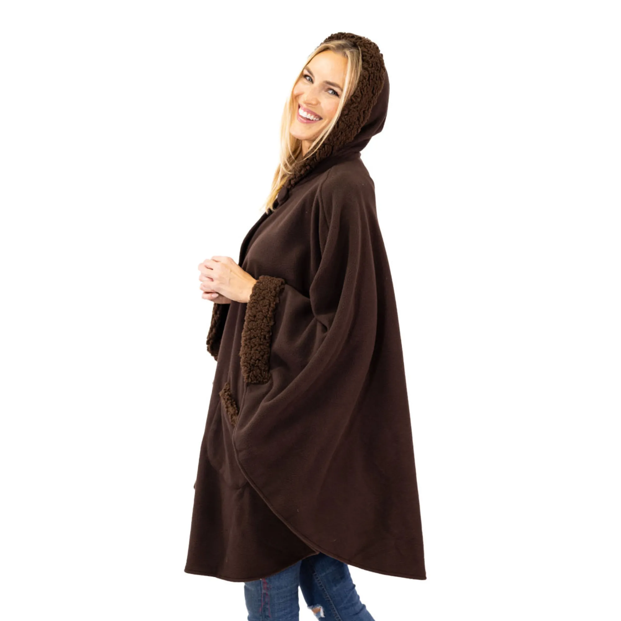 Emily Sherpa Trimmed Cozy Coat and Glove Set