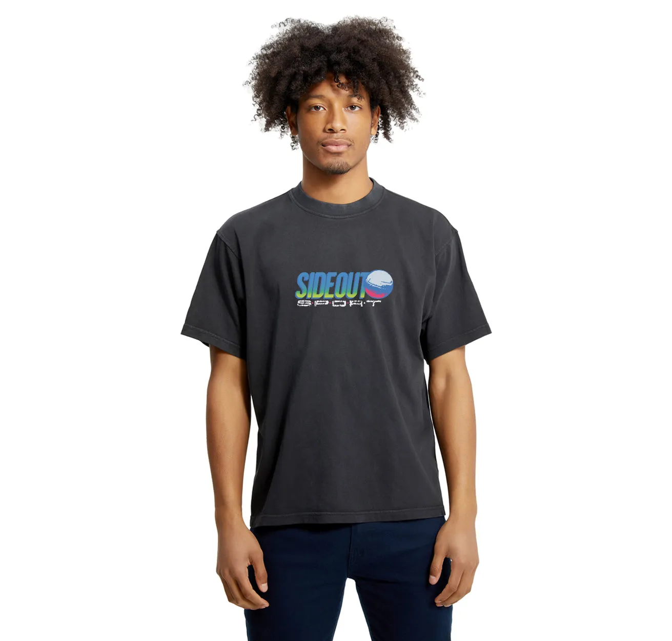 Endless Summer Classic Neon Graphic Black Boxy T-Shirt