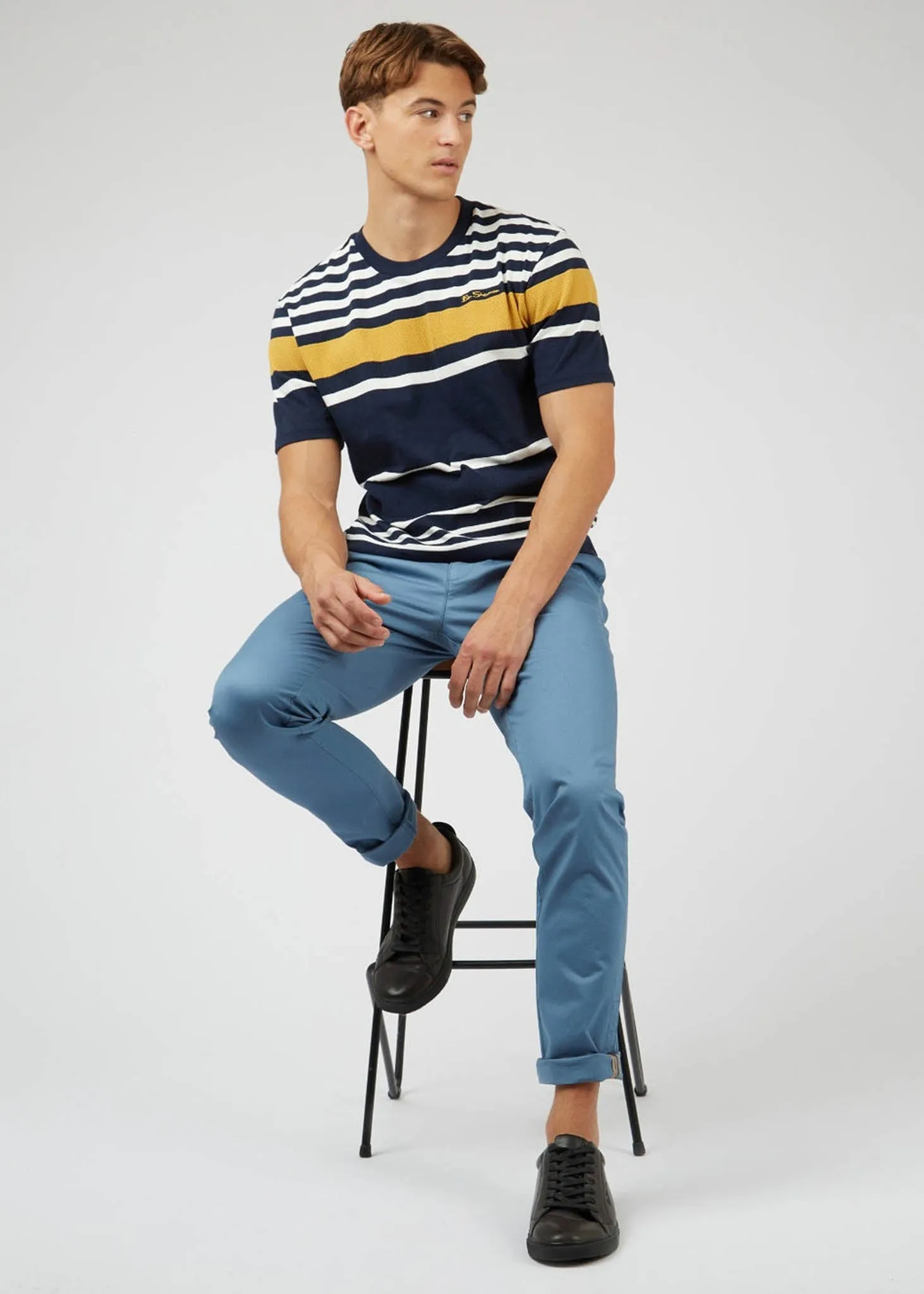 Engineered stripe tee - dark navy