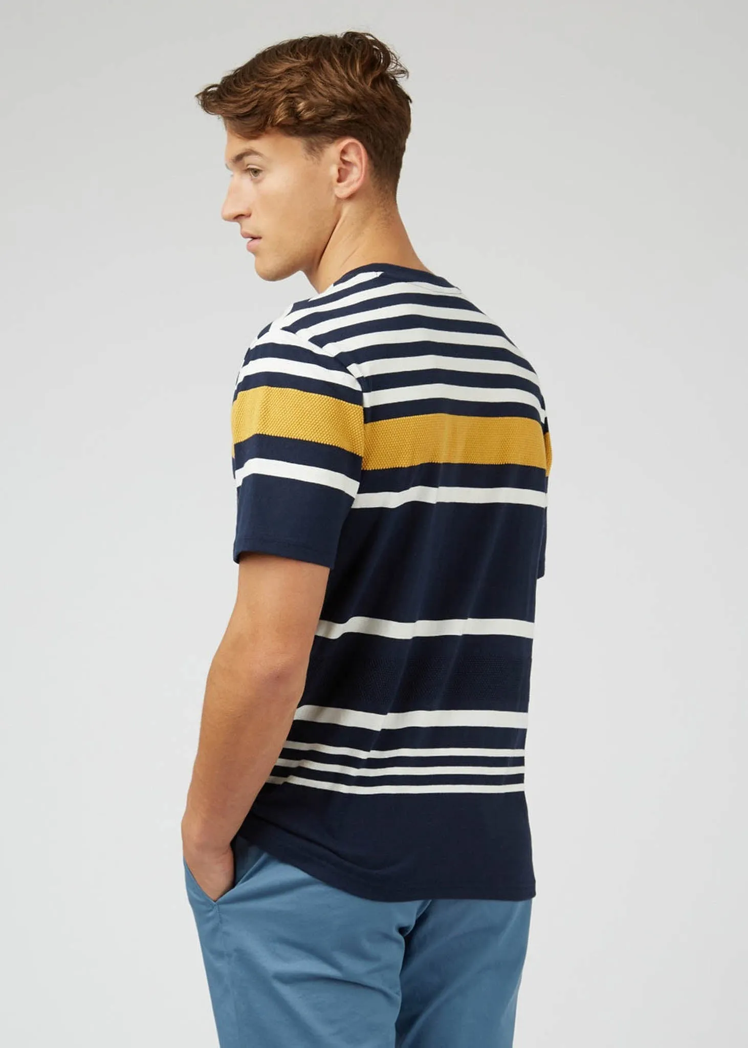 Engineered stripe tee - dark navy