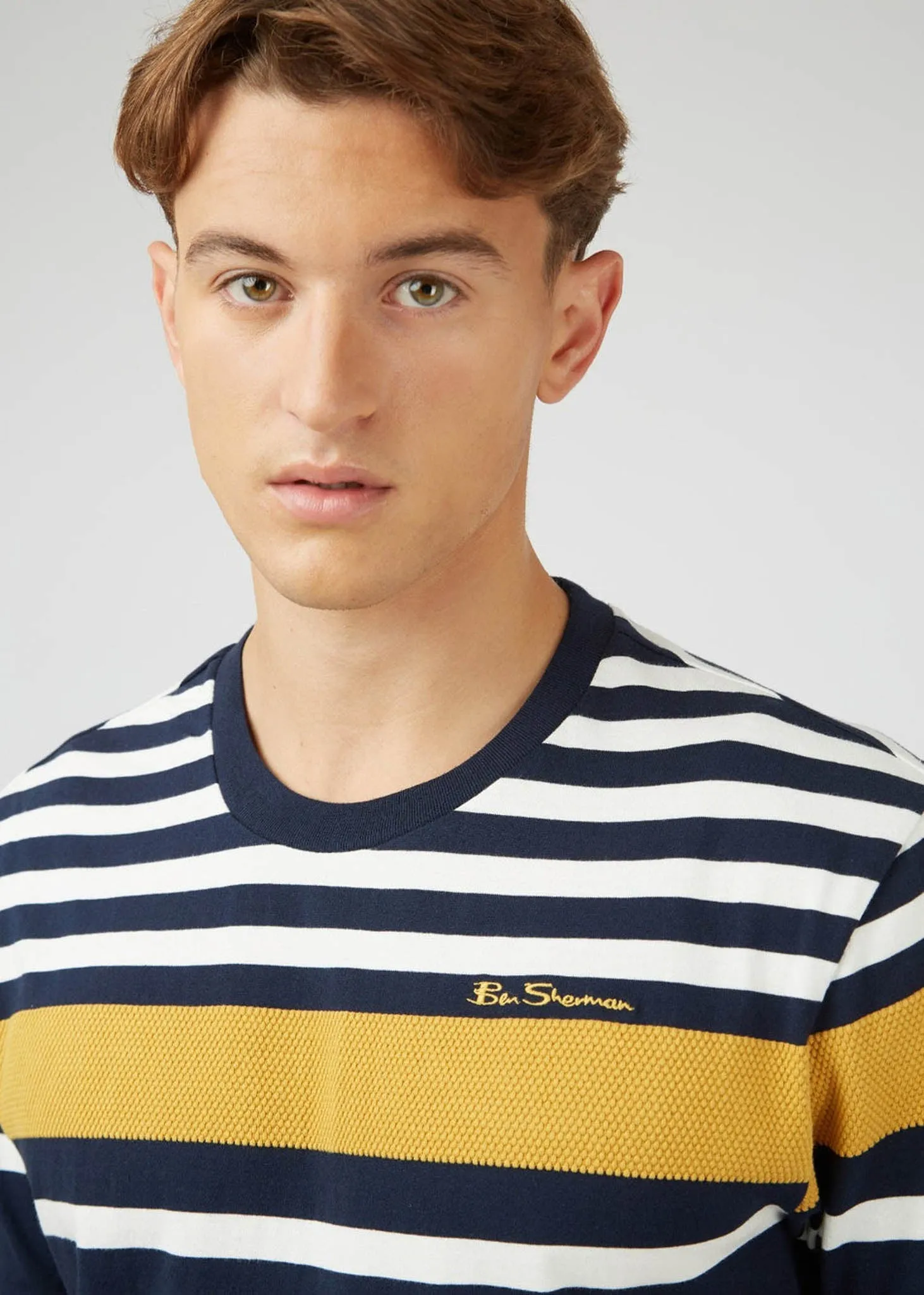 Engineered stripe tee - dark navy